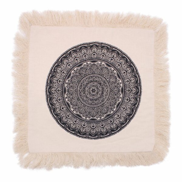 Traditional Mandala  Cushion Cover - 45x45cm - black - Image 4