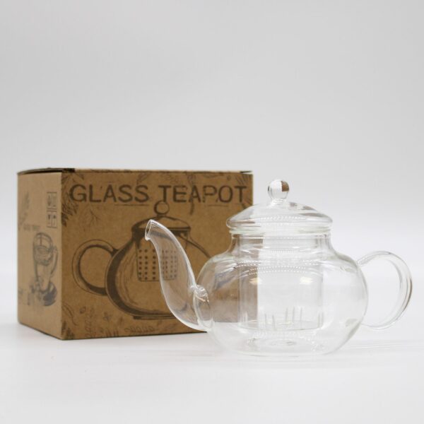 Glass Infuser Teapot - Round Pearl - 400ml - Image 2