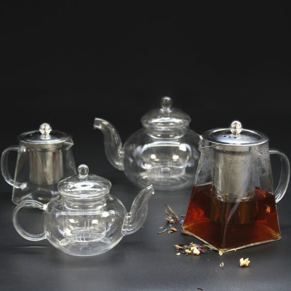 Glass Infuser Teapot - Round Pearl - 400ml - Image 5