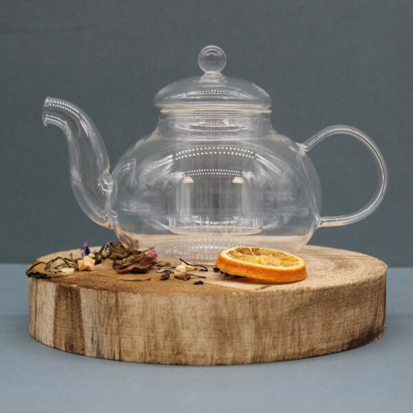 Glass Infuser Teapot - Round Pearl - 800ml - Image 2