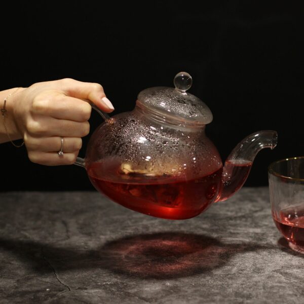 Glass Infuser Teapot - Round Pearl - 800ml - Image 6