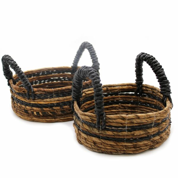 Banana Leaf & Hitam Raffia Basket- Set of 2 - Image 3