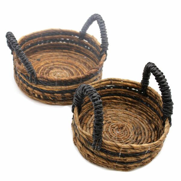 Banana Leaf & Hitam Raffia Basket- Set of 2 - Image 4