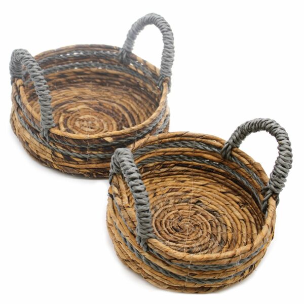Banana Leaf & Abu-abu Raffia Basket- Set of 2 - Image 5
