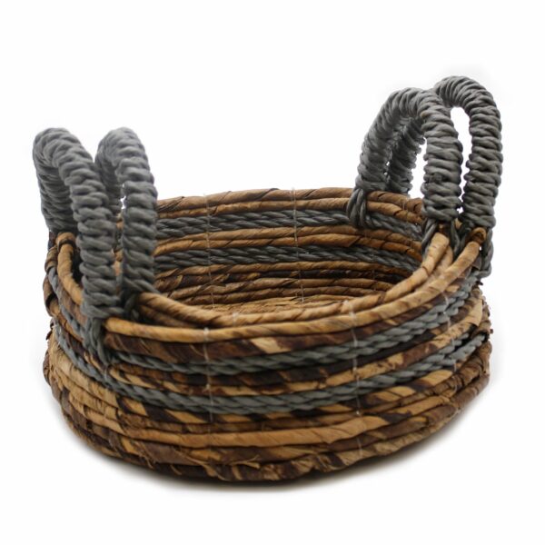 Banana Leaf & Abu-abu Raffia Basket- Set of 2 - Image 6
