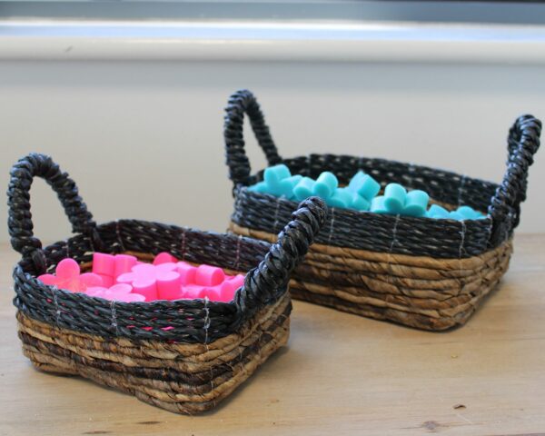 Banana Leaf & Hitam Raffia Square Basket- Set of 3 - Image 5