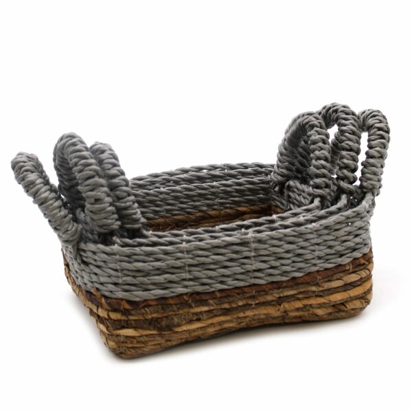 Banana Leaf & Abu-Abu Raffia Square Basket- Set of 3 - Image 4