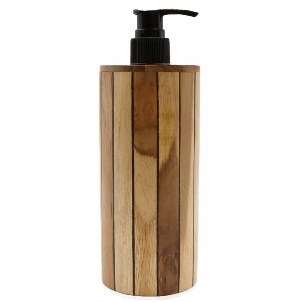 Natural Teakwood Soap Dispenser - Round - Image 3