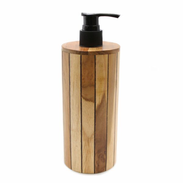 Natural Teakwood Soap Dispenser - Round - Image 4