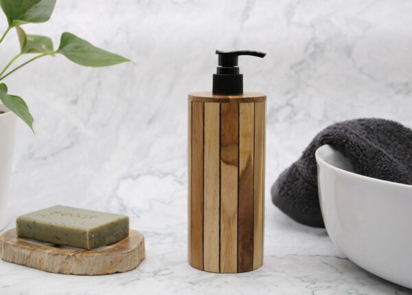 Natural Teakwood Soap Dispenser - Round - Image 10