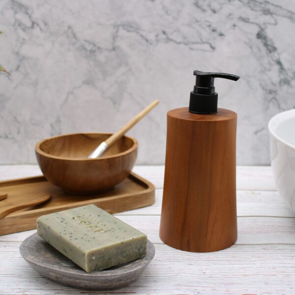 Natural Teakwood Soap Dispenser - Taper - Image 11
