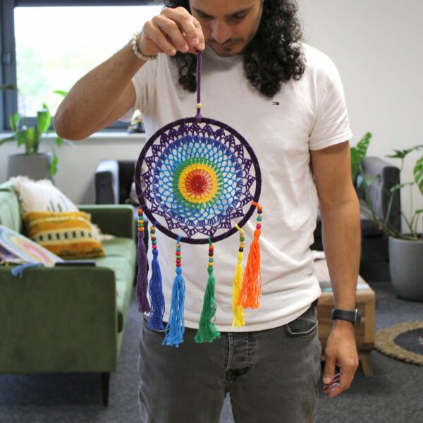 Small Dreamcatcher (22x56cm) - Vivid Rainbow - Image 2