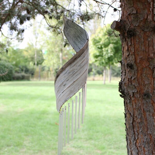 Coconut Leaf Wind Chimes - Whitewash - Image 5