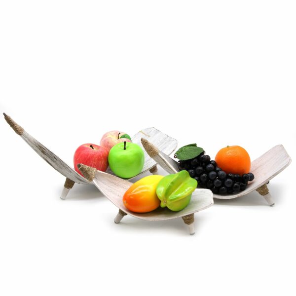 Coconut Leaf Fruit Bowl Set - Whitewash - Image 6