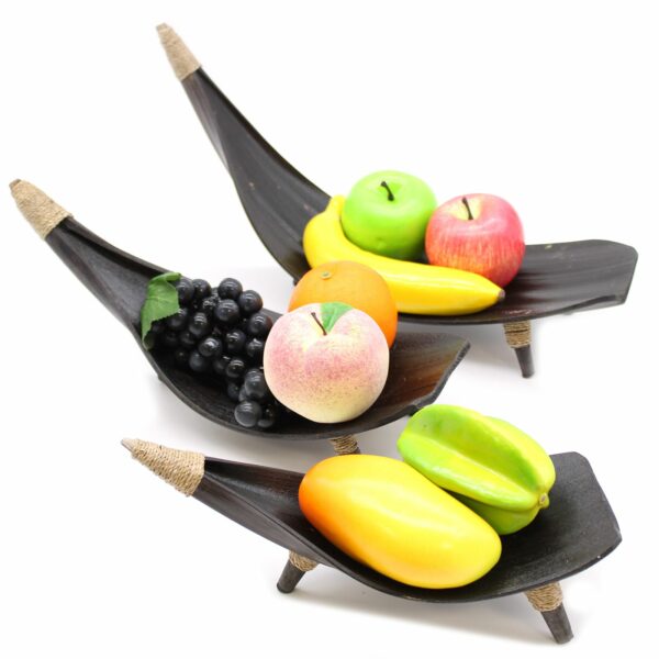 Coconut Leaf Fruit Bowl Set - Chocolate - Image 5