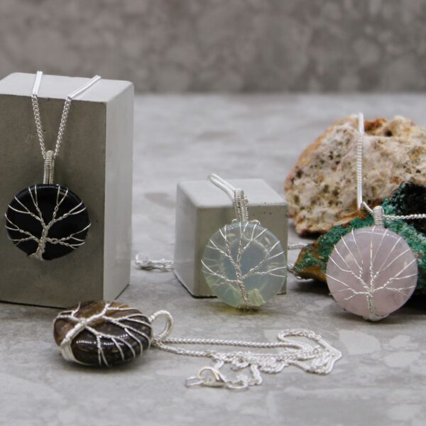 Tree of Life Gemstone Necklace - Black Onyx - Image 3