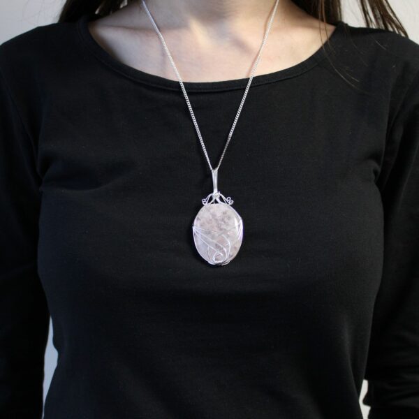 Swirl Wrapped Gemstone Necklace - Opalite - Image 2