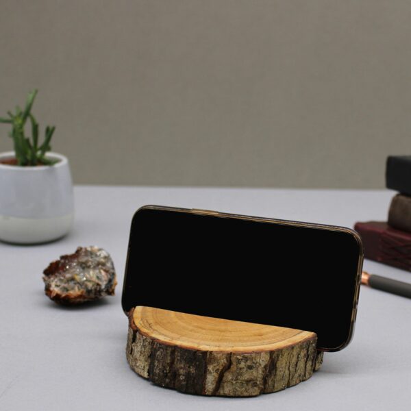 Small Log Phone Holder (full slice) - Natural - Image 6