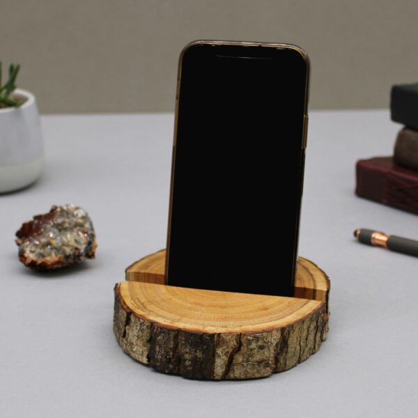 Small Log Phone Holder (full slice) - Natural - Image 7