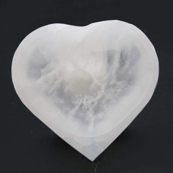 Selenite Heart Bowl - 10cm - Image 3