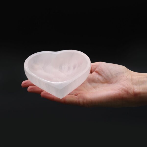 Selenite Heart Bowl - 10cm - Image 5