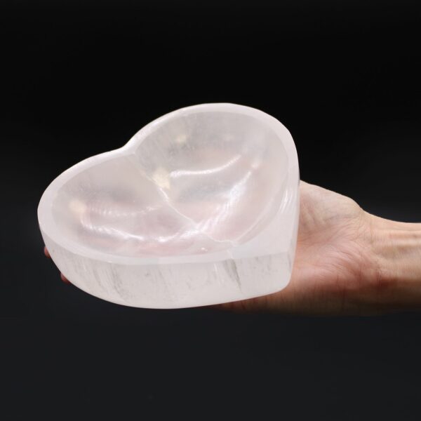 Selenite Heart Bowl - 15cm - Image 5