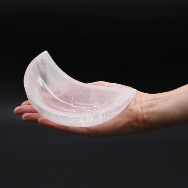 Selenite Moon Bowl - 15cm - Image 5