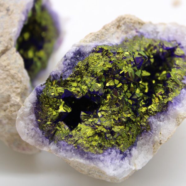 Coloured Calsite Geodes - Natural Rock - Purple & Gold - Image 4