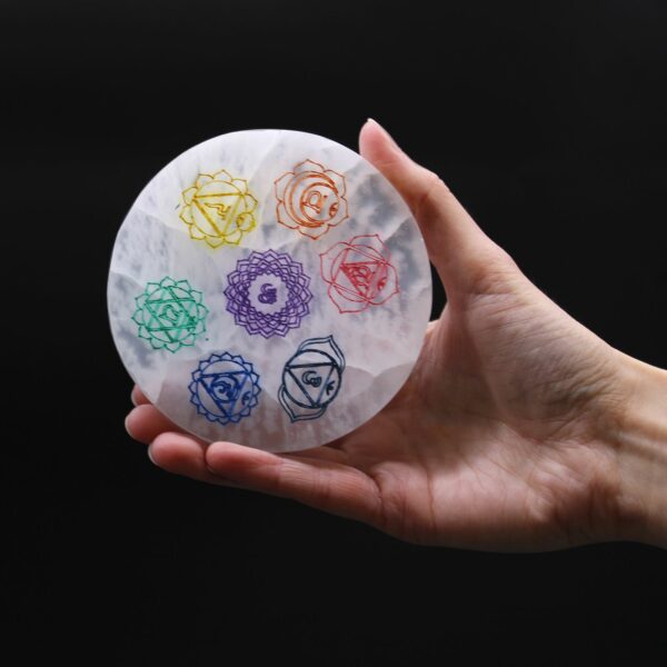 Medium Charging Plate 10cm - Chakra Design (col) - Image 2