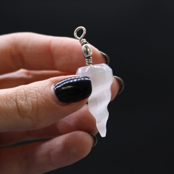 Selenite Spiral Pendant - Image 6