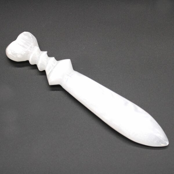 Selenite Lrg Ritual Knife - Spiral (25cm) - Image 6