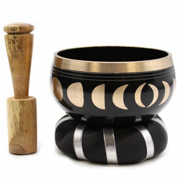 Moon Phase Singing Bowl Set- Black 10.7cm - Image 5
