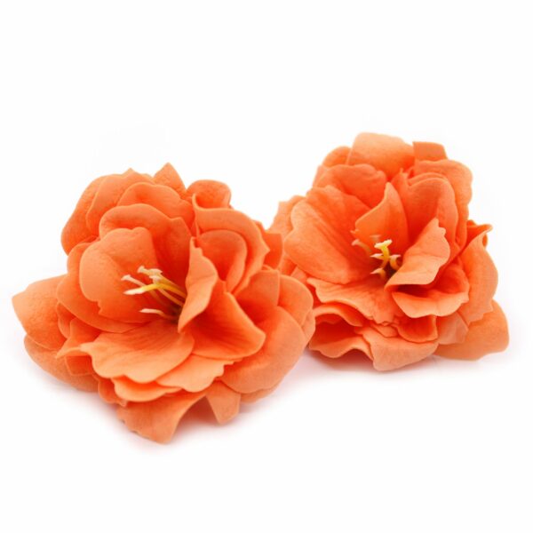 Craft Soap Flower - Small Peony - Orange - Image 2