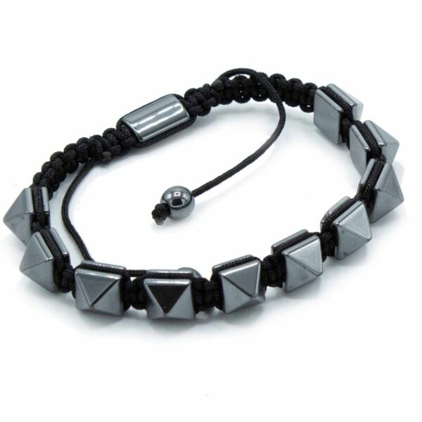 Magnetic Hematite Shamballa Bracelet -  Spiky Pyramids - Image 2