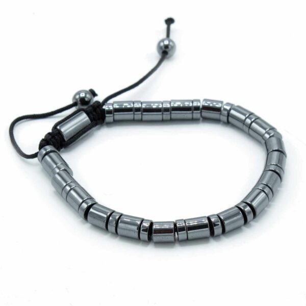 Magnetic Hematite Shamballa Bracelet -  Cylinders & Circles - Image 2