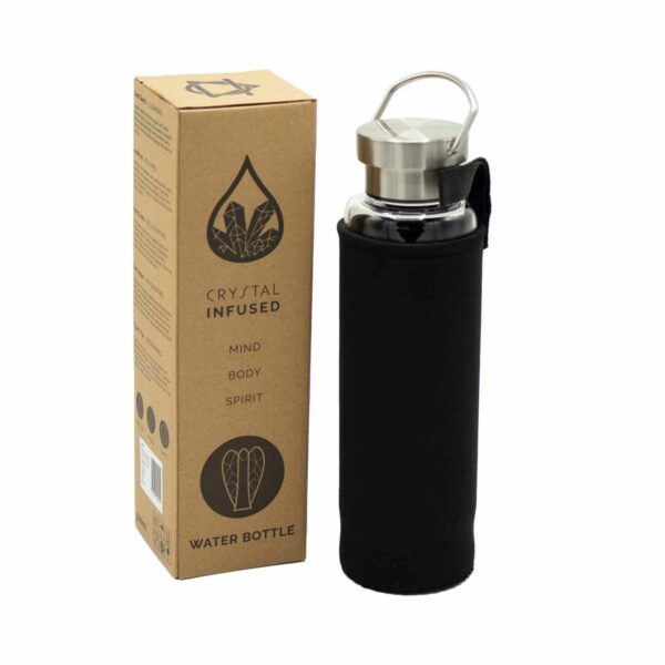 Crystal Infused Glass Water Bottle - Cleansing Clear Quartz - Obelisk - Image 6