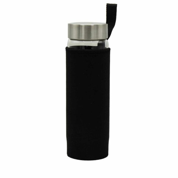 Crystal Infused Glass Water Bottle - Relaxing Amethyst - Chips - Image 2