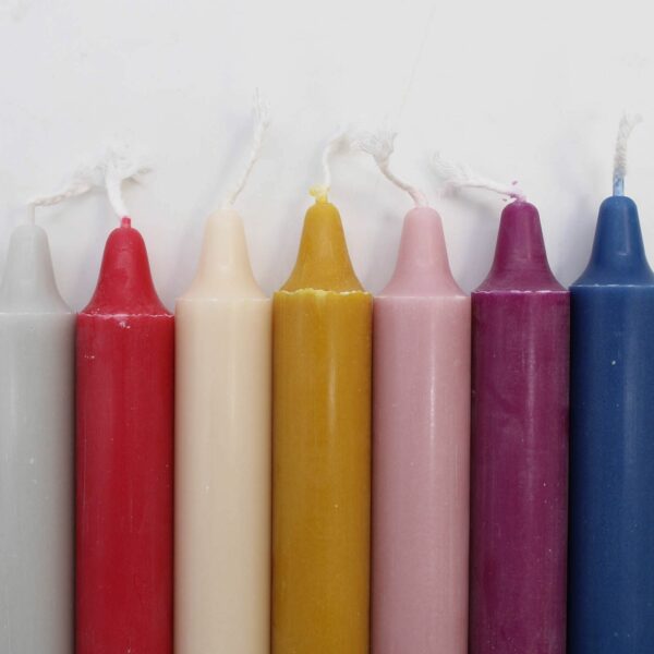 Pure Natural Wax Dinner Candle 25x2.3 - Silver Grey - Image 3