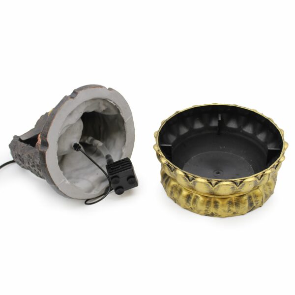 Tabletop Water Feature - 30cm - Golden Meditating Buddha - Image 5