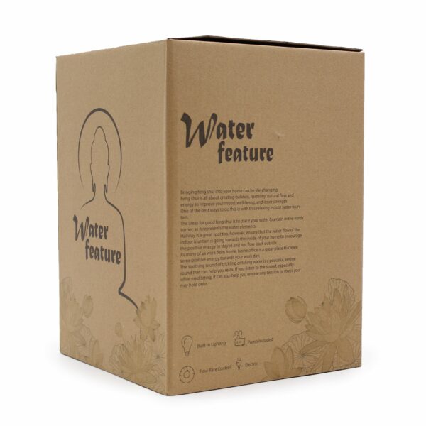 Tabletop Water Feature - 30cm - Golden Buddha & Vitarka Mudra - Image 2