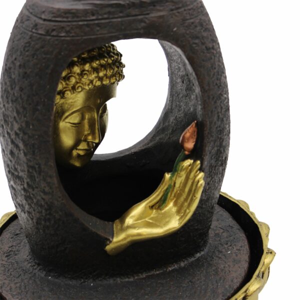 Tabletop Water Feature - 30cm - Golden Buddha & Vitarka Mudra - Image 3