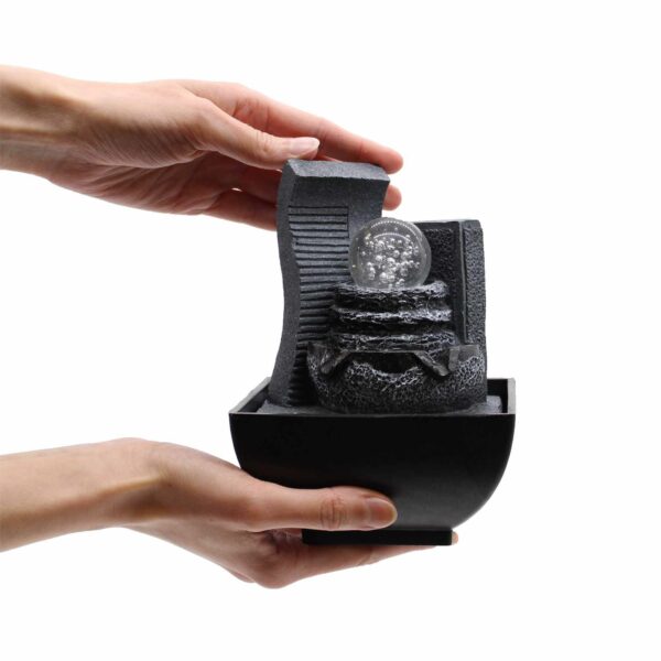 Tabletop Water Feature - 18cm - Cascading Rock Formation - Image 3