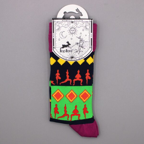 Hop Hare Bamboo Socks M/L - Yoga Poses - Image 2