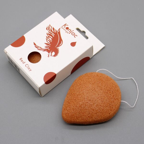 Teardrop Konjac Sponge - Red Clay - Rejuvenating - Image 4
