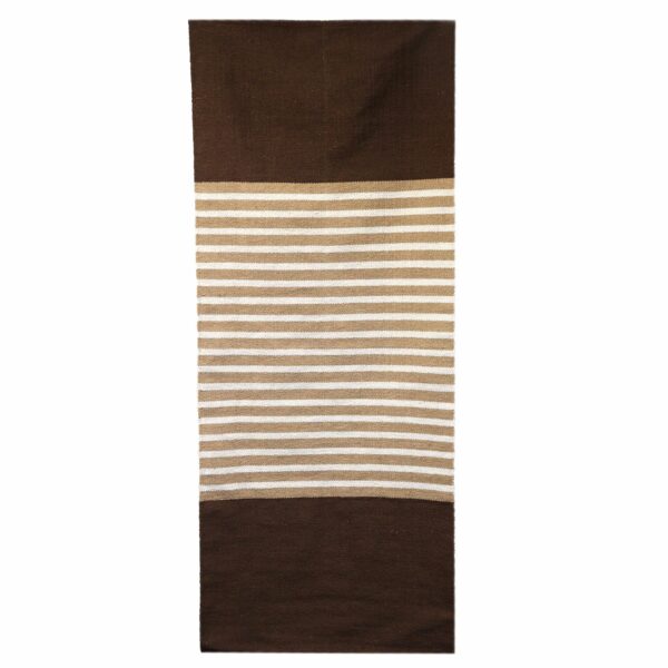 Indian Cotton Rug - 70x170cm - Dark Brown / Beige - Image 4