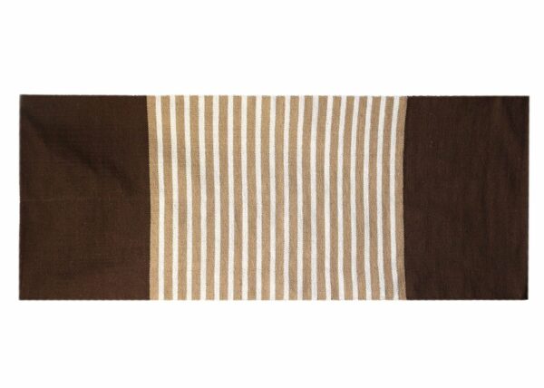 Indian Cotton Rug - 70x170cm - Dark Brown / Beige - Image 5