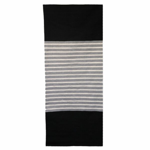 Indian Cotton Rug - 70x170cm - Black / Grey - Image 4