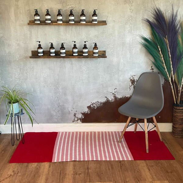 Indian Cotton Rug - 70x170cm - Red/Pink - Image 4