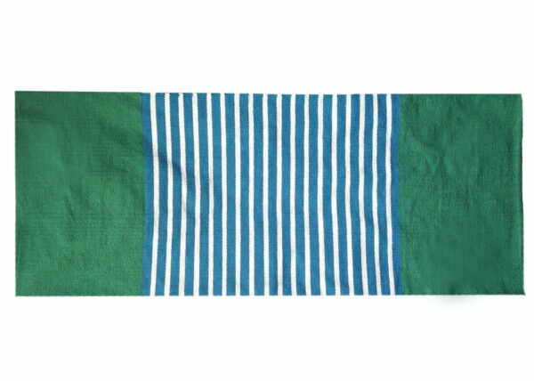 Indian Cotton Rug - 70x170cm - Blue/ Green - Image 7