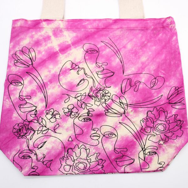 Tye-Dye Cotton Bag (6oz) - 38x42x12cm - Pretty Face - Magento - Natural Handle - Image 3